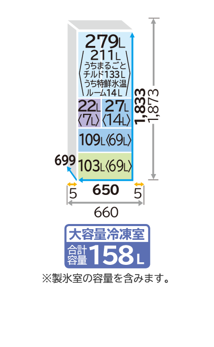 Tủ lạnh Hitachi R-HW54R nội địa Nhật 1
